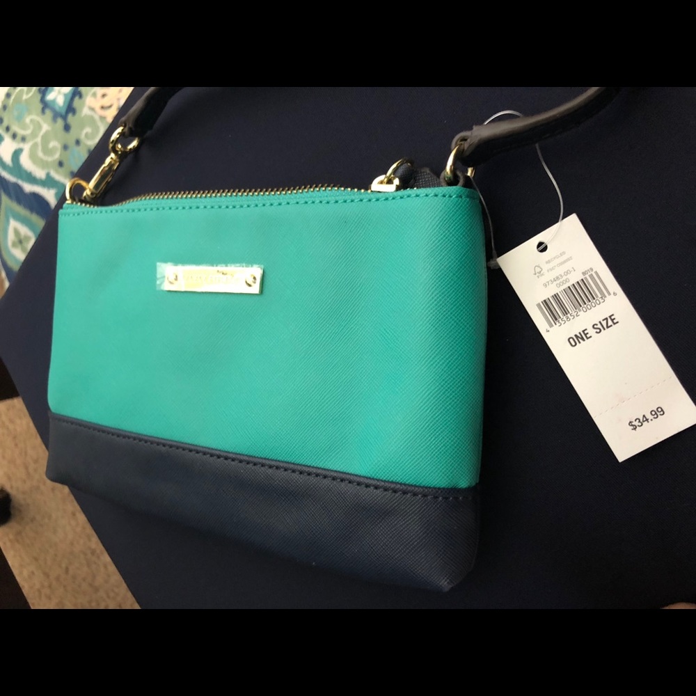 Small two tone shoulder purse